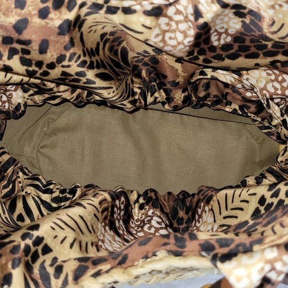 Style & Co. Cheetah Print Straw Tote Bag - Picture 4 of 6